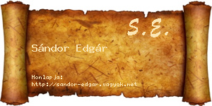 Sándor Edgár névjegykártya