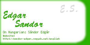 edgar sandor business card